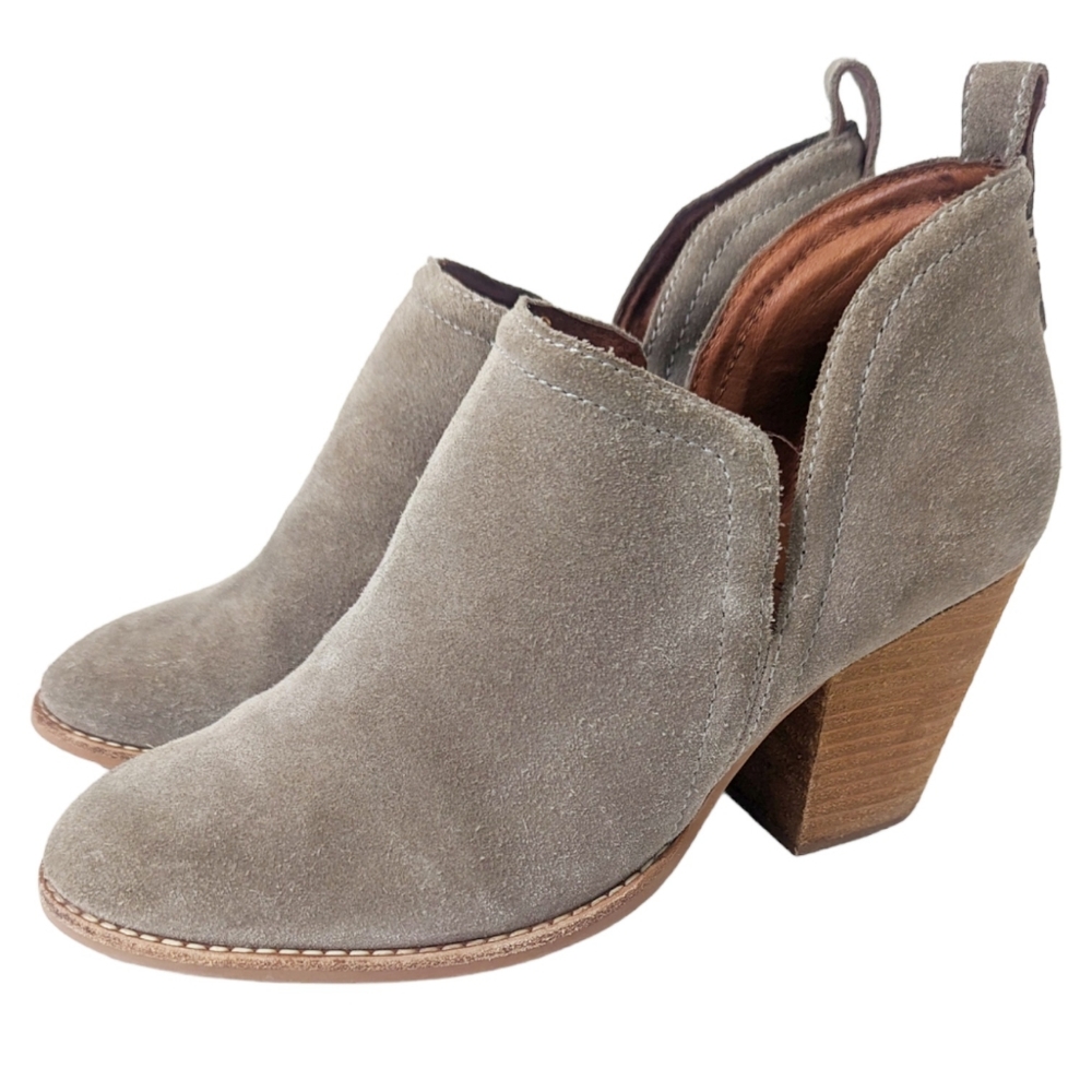 Jeffrey Campbell Rosalee Bootie Ankle Boots Suede Leather Tan Brown Womens 8.5